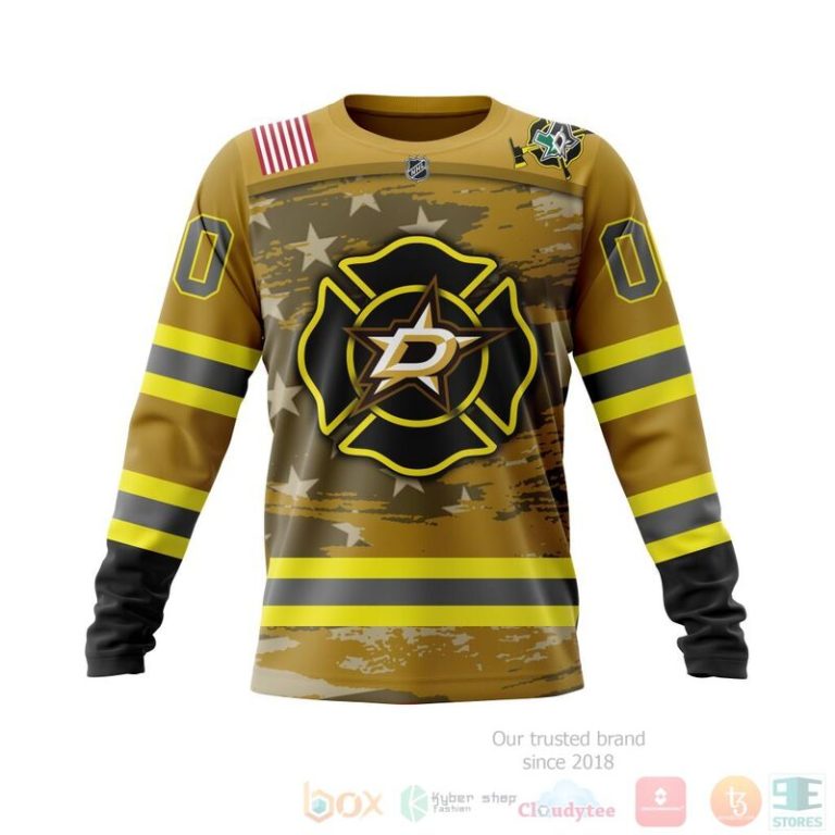 NHL Dallas Stars Honnor Firefighter Yellow 3D Hoodie Shirt 1 2