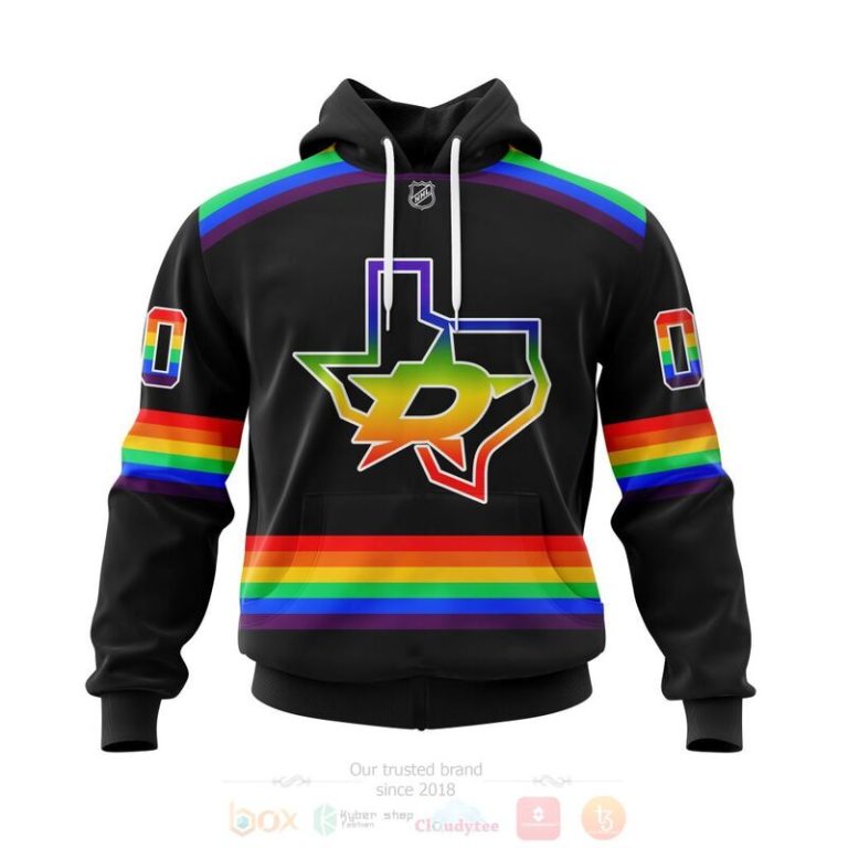 NHL Dallas Stars LGBT Pride Black Personalized Custom 3D Hoodie Shirt