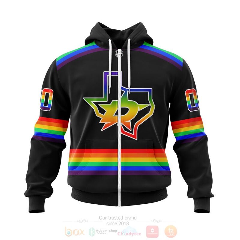 NHL Dallas Stars LGBT Pride Black Personalized Custom 3D Hoodie Shirt 1