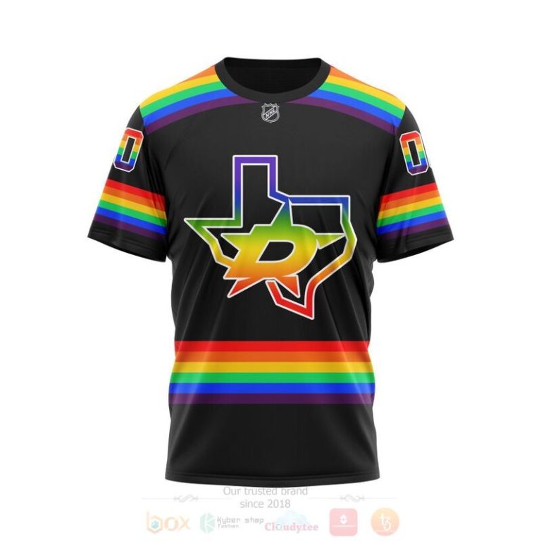 NHL Dallas Stars LGBT Pride Black Personalized Custom 3D Hoodie Shirt 1 2