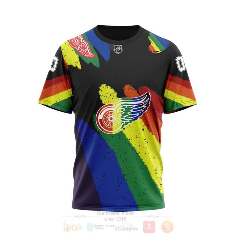 NHL Detroit Red Wings LGBT Pride Personalized Custom 3D Hoodie Shirt 1 2