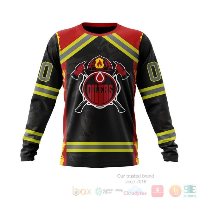 NHL Edmonton Oilers Honnor Firefighter Black 3D Hoodie Shirt 1 2