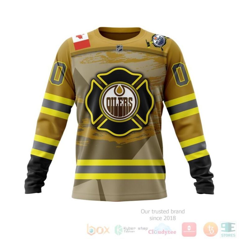 NHL Edmonton Oilers Honnor Firefighter Yellow 3D Hoodie Shirt 1 2