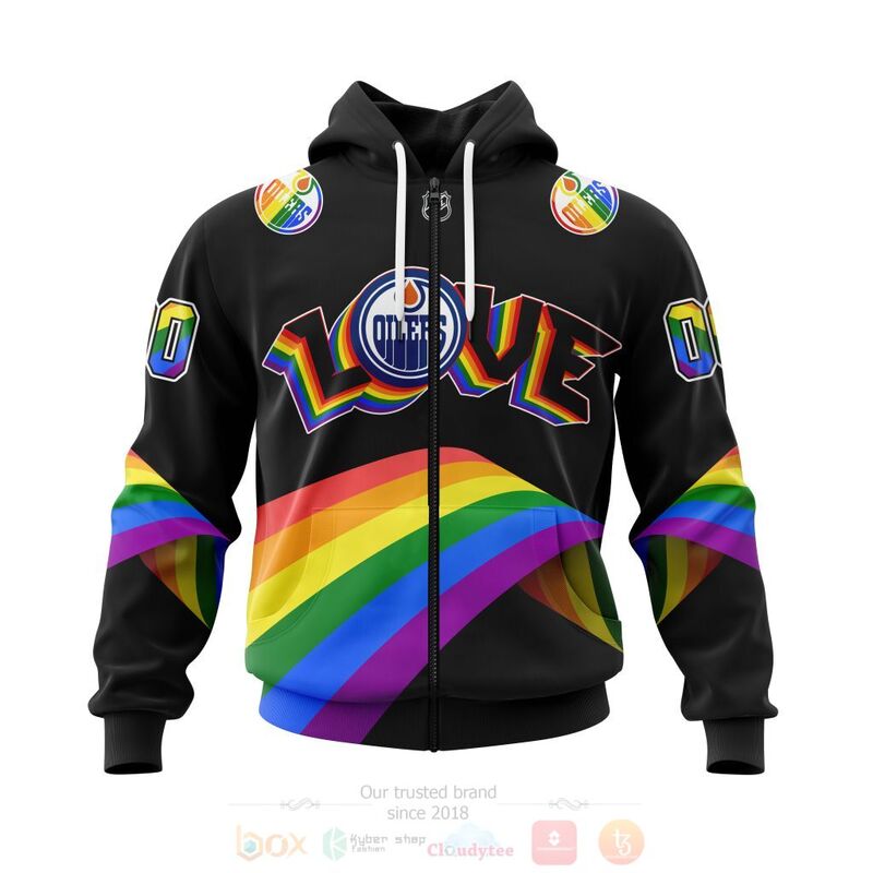 NHL Edmonton Oilers Love LGBT Pride Personalized Custom 3D Hoodie Shirt 1