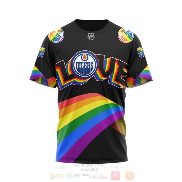 NHL Edmonton Oilers Love LGBT Pride Personalized Custom 3D Hoodie Shirt 1 2