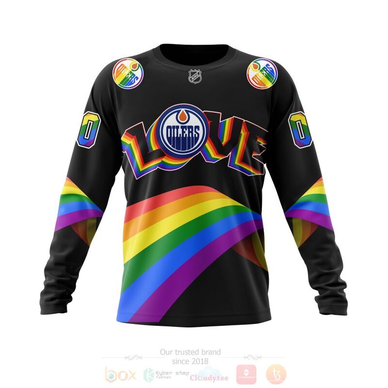 NHL Edmonton Oilers Love LGBT Pride Personalized Custom 3D Hoodie Shirt 1 2 3