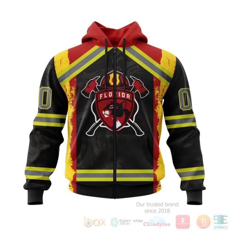 NHL Florida Panthers Honnor Firefighter Black 3D Hoodie Shirt 1