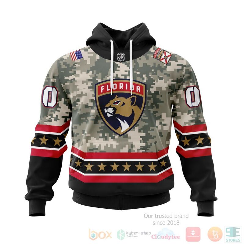 NHL Florida Panthers Honor Military With White Camo Color 3D Hoodie Shirt