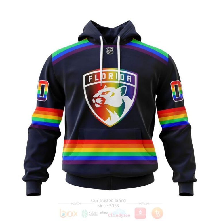 NHL Florida Panthers LGBT Pride Navy Color Personalized Custom 3D Hoodie Shirt