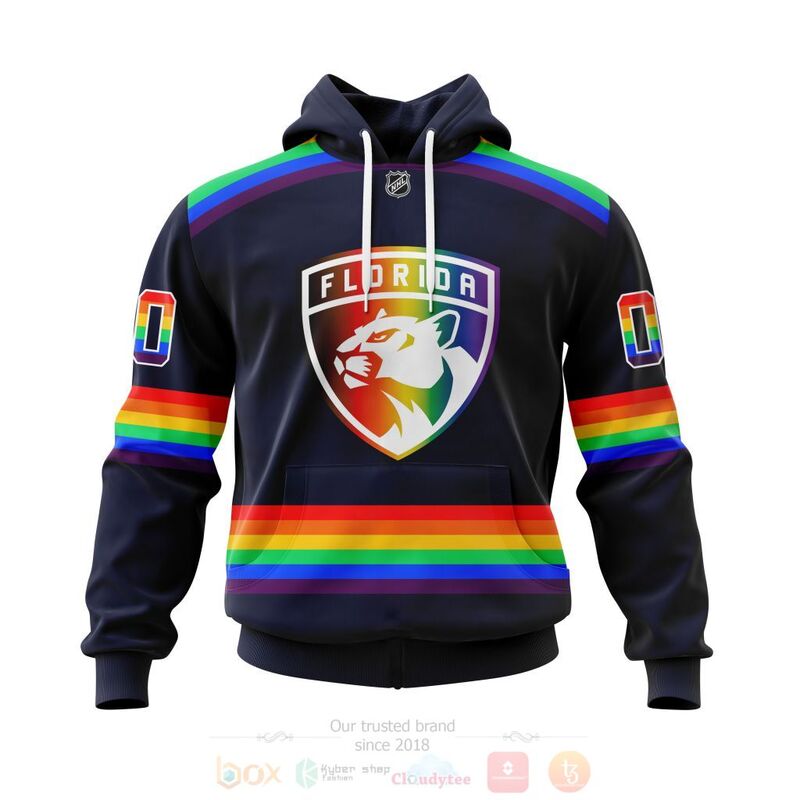 NHL Florida Panthers LGBT Pride Navy Color Personalized Custom 3D Hoodie Shirt