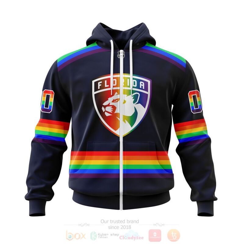 NHL Florida Panthers LGBT Pride Navy Color Personalized Custom 3D Hoodie Shirt 1