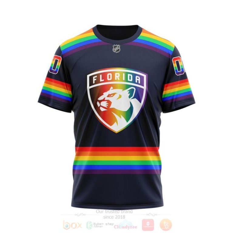 NHL Florida Panthers LGBT Pride Navy Color Personalized Custom 3D Hoodie Shirt 1 2