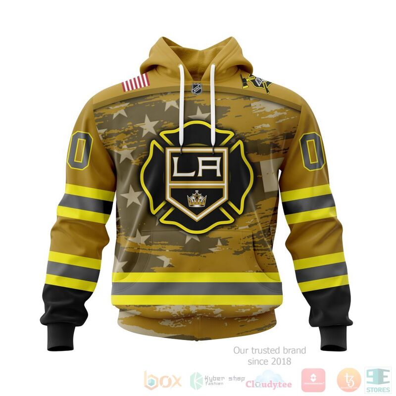 NHL Los Angeles Kings Honnor Firefighter Yellow 3D Hoodie Shirt