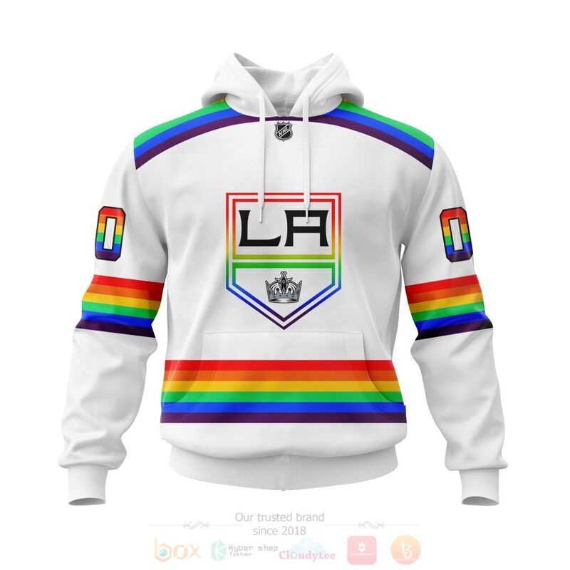 NHL Los Angeles Kings LGBT Pride White Personalized Custom 3D Hoodie Shirt