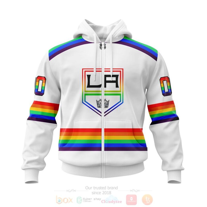 NHL Los Angeles Kings LGBT Pride White Personalized Custom 3D Hoodie Shirt 1