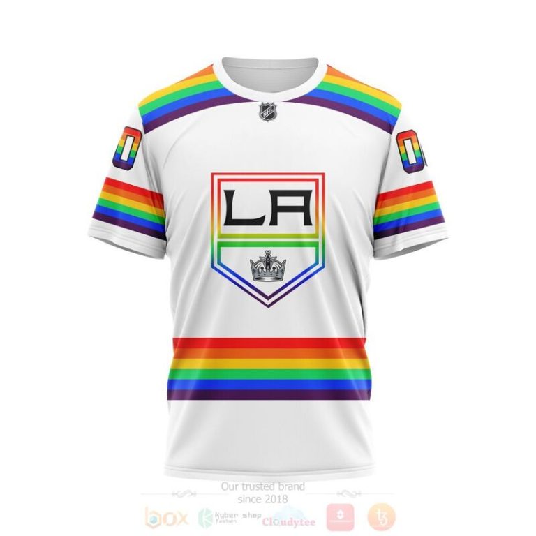 NHL Los Angeles Kings LGBT Pride White Personalized Custom 3D Hoodie Shirt 1 2