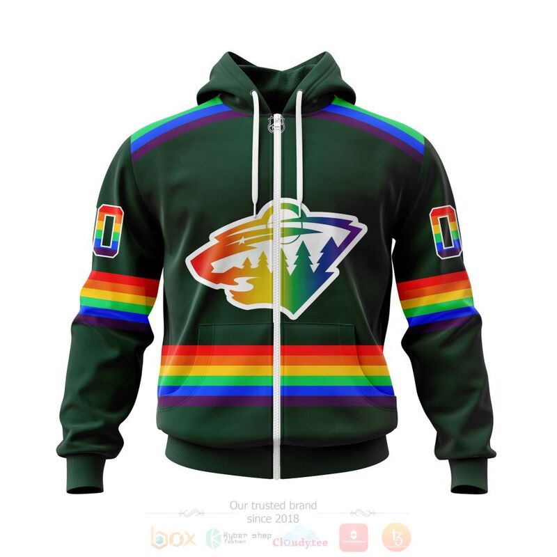 NHL Minnesota Wild LGBT Pride Green Personalized Custom 3D Hoodie Shirt 1