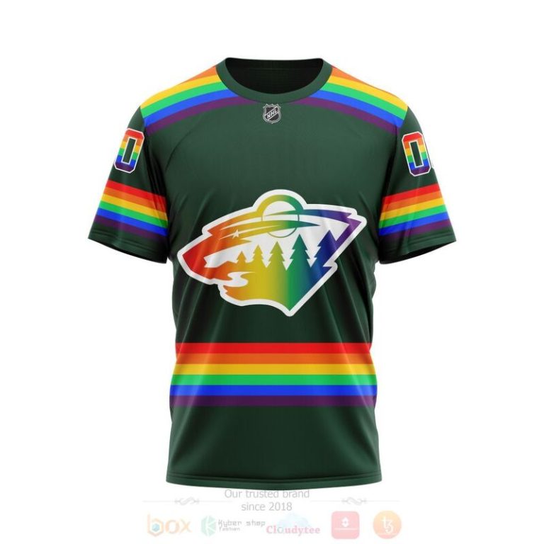 NHL Minnesota Wild LGBT Pride Green Personalized Custom 3D Hoodie Shirt 1 2
