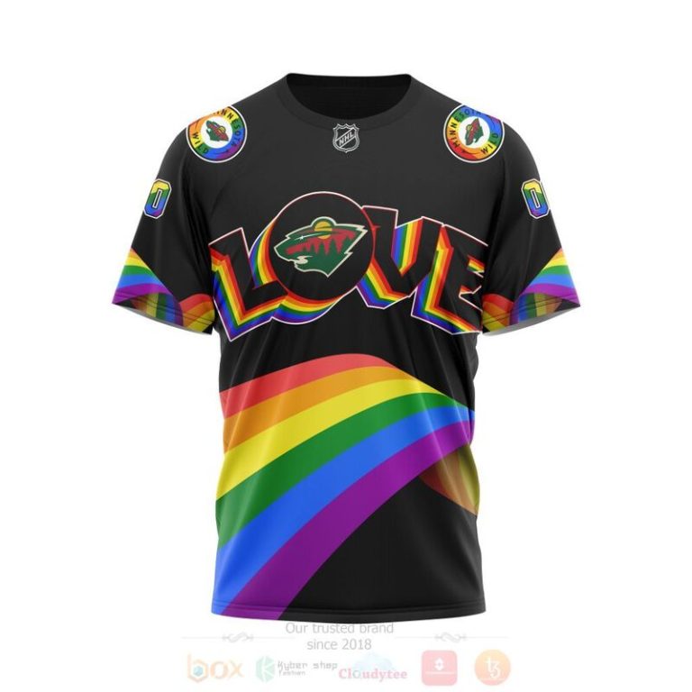 NHL Minnesota Wild Love LGBT Pride Personalized Custom 3D Hoodie Shirt 1 2