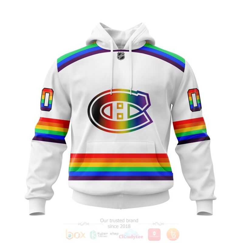 NHL Montreal Canadiens LGBT Pride White Personalized Custom 3D Hoodie Shirt