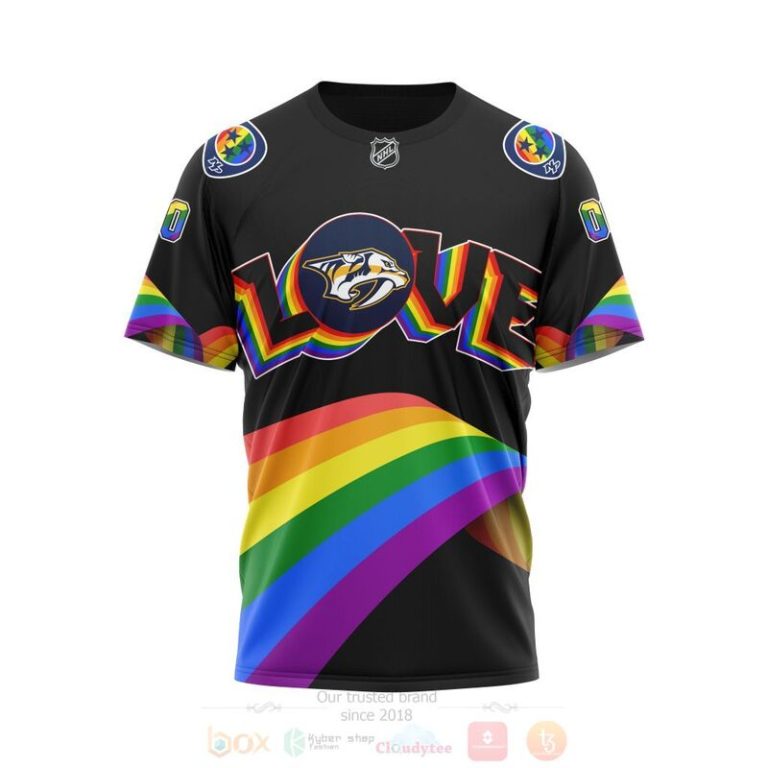NHL Nashville Predators Love LGBT Pride Personalized Custom 3D Hoodie Shirt 1 2