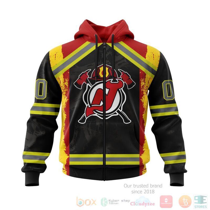 NHL New Jersey Devils Honnor Firefighter Black 3D Hoodie Shirt 1