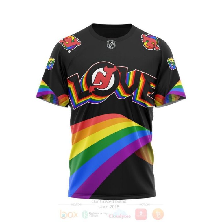 NHL New Jersey Devils Love LGBT Pride Personalized Custom 3D Hoodie Shirt 1 2