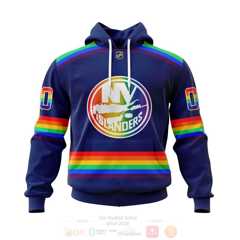 NHL New York Islanders LGBT Pride Navy Color Personalized Custom 3D Hoodie Shirt
