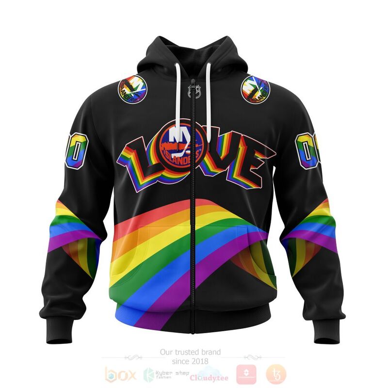 NHL New York Islanders Love LGBT Pride Personalized Custom 3D Hoodie Shirt 1