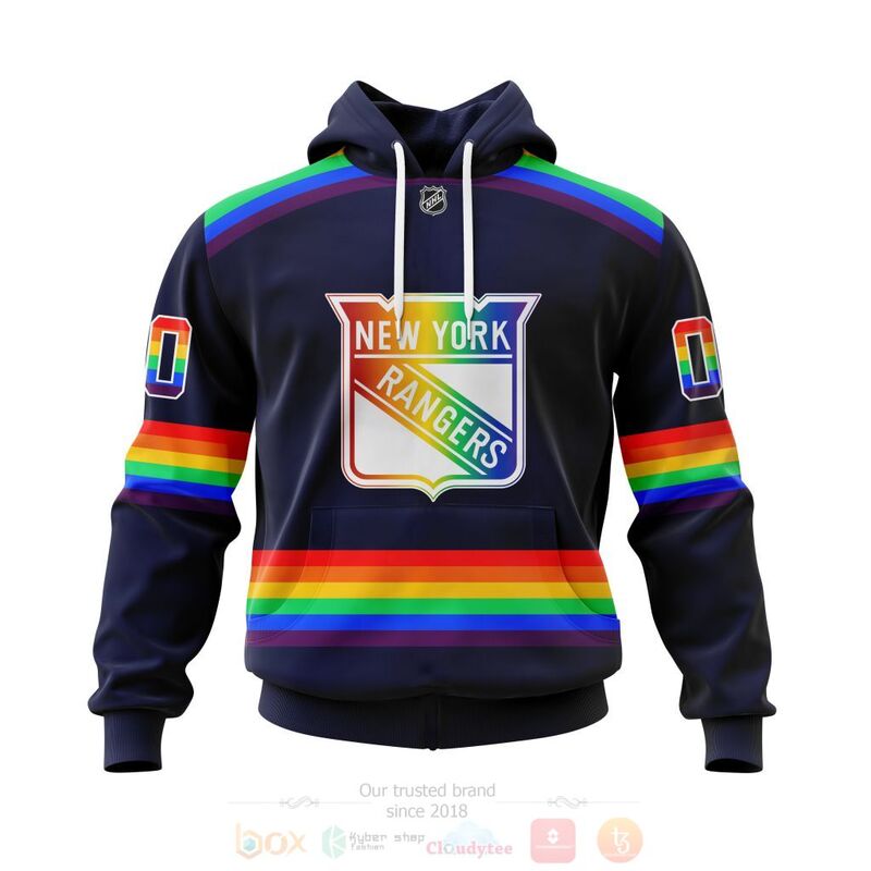 NHL New York Rangers LGBT Pride Navy Color Personalized Custom 3D Hoodie Shirt
