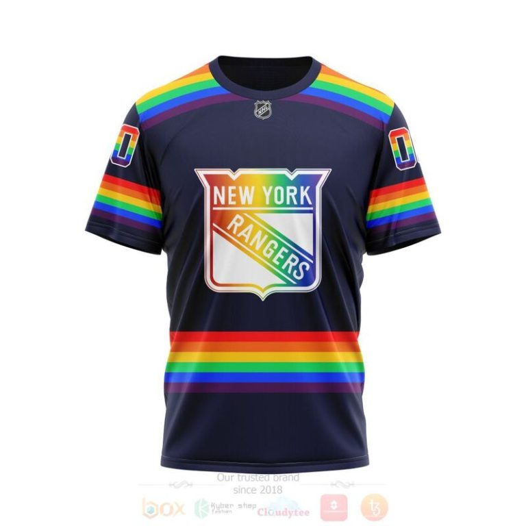 NHL New York Rangers LGBT Pride Navy Color Personalized Custom 3D Hoodie Shirt 1 2