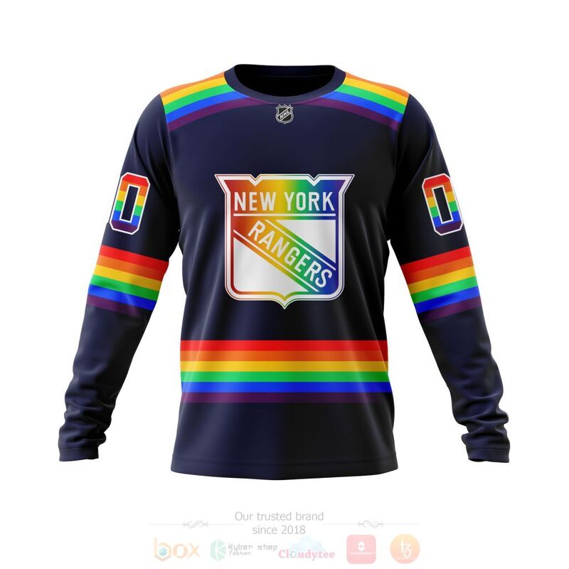 NHL New York Rangers LGBT Pride Navy Color Personalized Custom 3D Hoodie Shirt 1 2 3