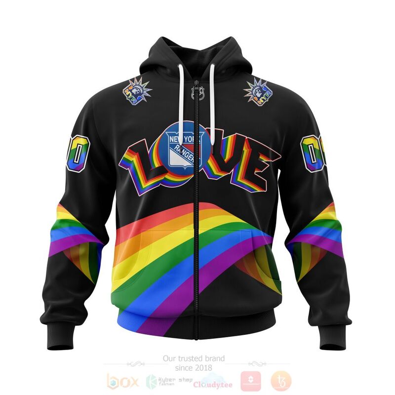 NHL New York Rangers Love LGBT Pride Personalized Custom 3D Hoodie Shirt 1