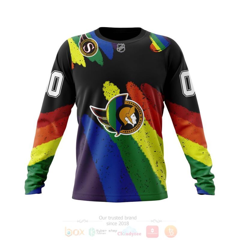 NHL Ottawa Senators LGBT Pride Personalized Custom 3D Hoodie Shirt 1 2 3