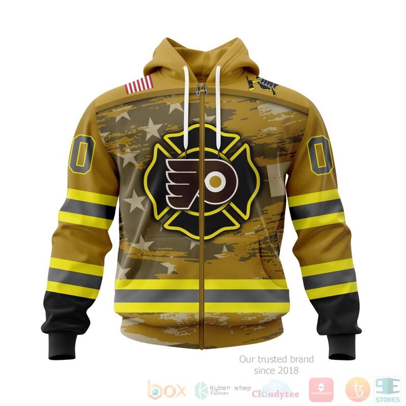 NHL Philadelphia Flyers Honnor Firefighter Yellow 3D Hoodie Shirt 1