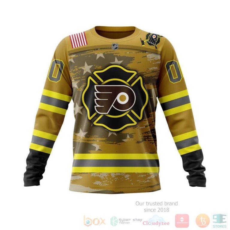 NHL Philadelphia Flyers Honnor Firefighter Yellow 3D Hoodie Shirt 1 2