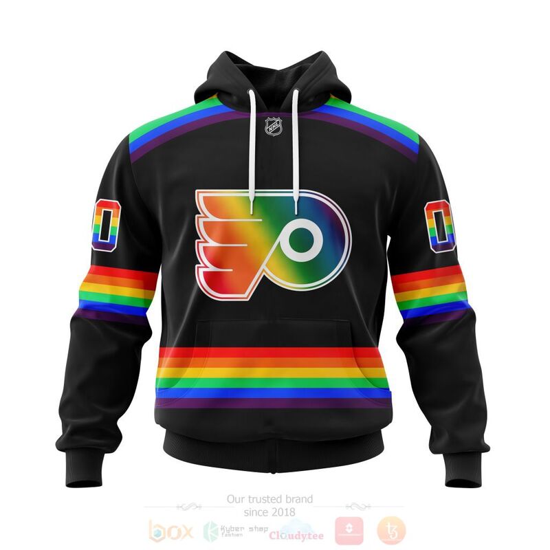 NHL Philadelphia Flyers LGBT Pride Black Personalized Custom 3D Hoodie Shirt
