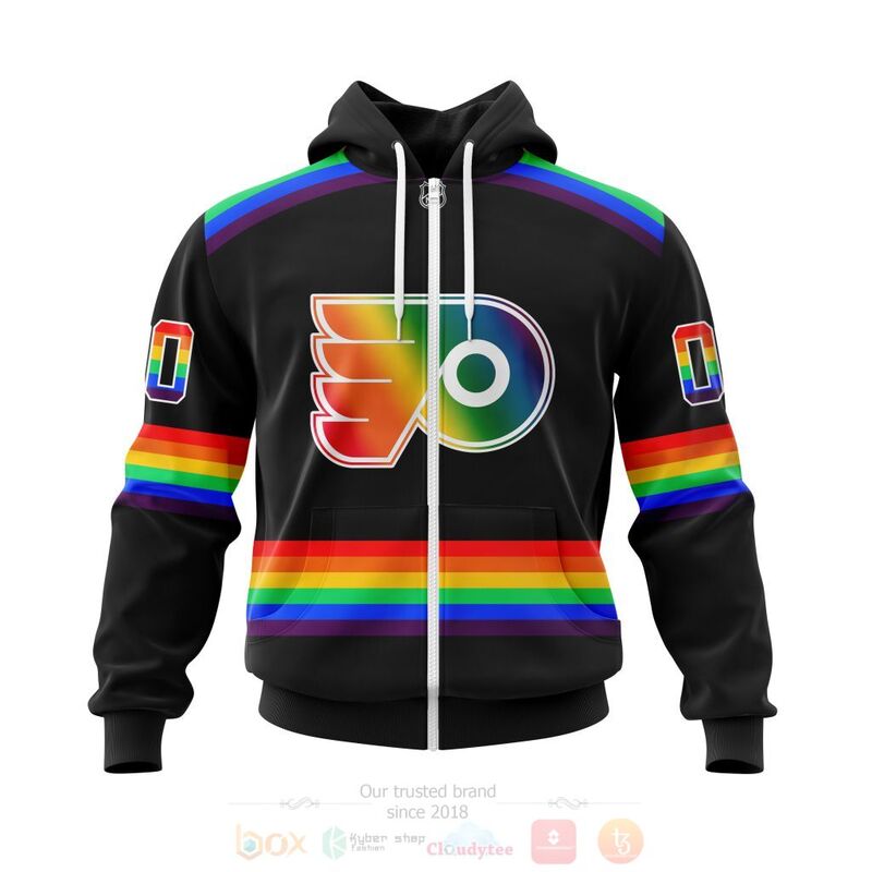 NHL Philadelphia Flyers LGBT Pride Black Personalized Custom 3D Hoodie Shirt 1