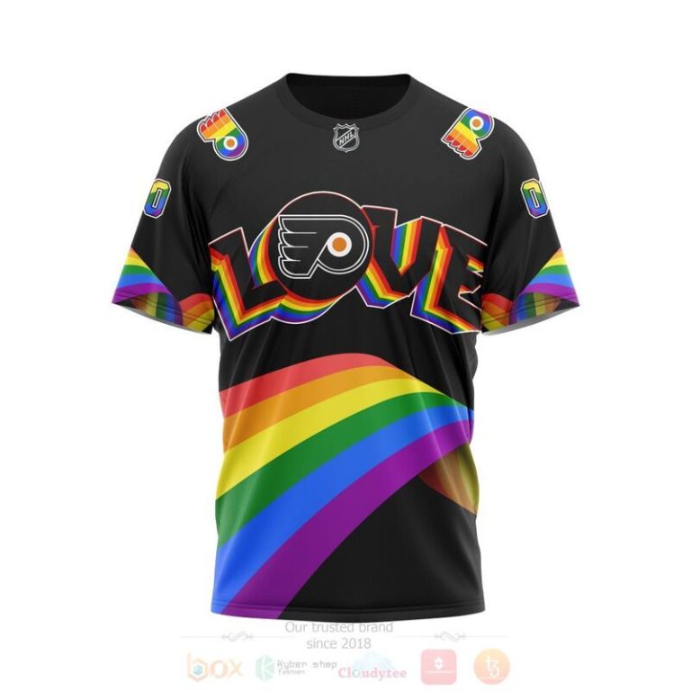 NHL Philadelphia Flyers Love LGBT Pride Personalized Custom 3D Hoodie Shirt 1 2