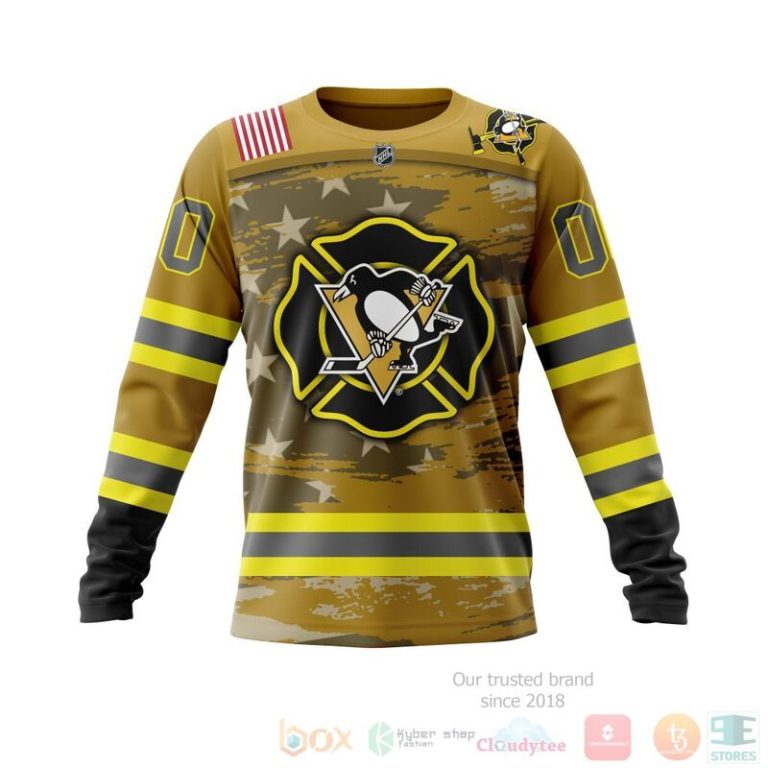 NHL Pittsburgh Penguins Honnor Firefighter Yellow 3D Hoodie Shirt 1 2