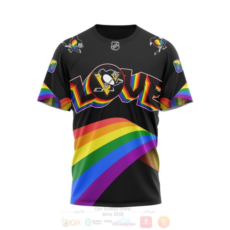 NHL Pittsburgh Penguins Love LGBT Pride Personalized Custom 3D Hoodie Shirt 1 2