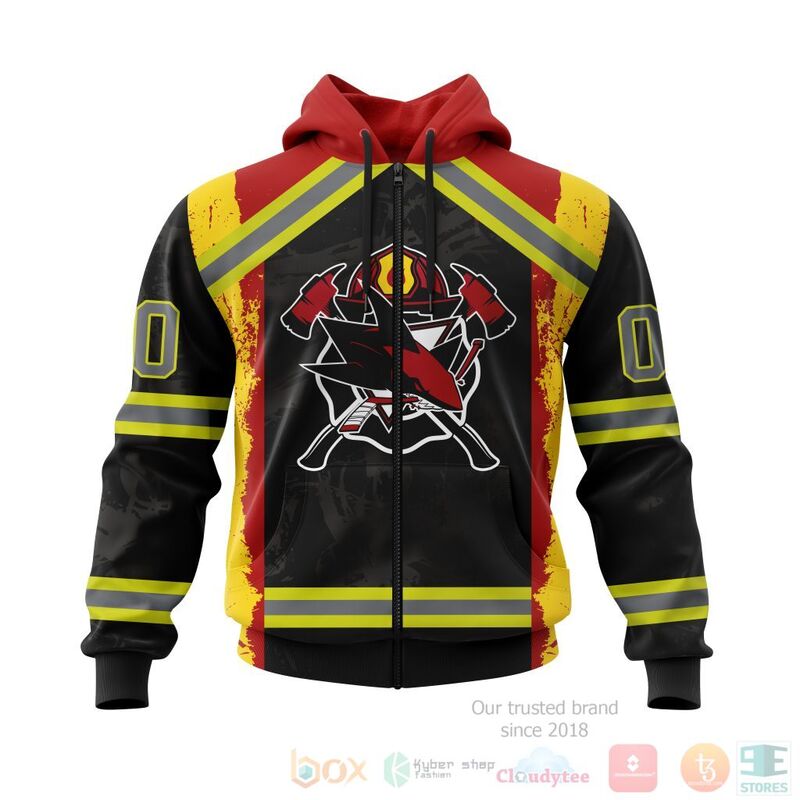 NHL San Jose Sharks Honnor Firefighter Black 3D Hoodie Shirt 1