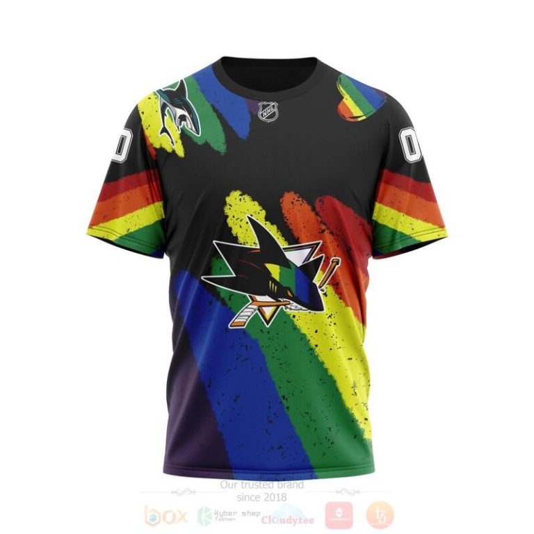 NHL San Jose Sharks LGBT Pride Personalized Custom 3D Hoodie Shirt 1 2