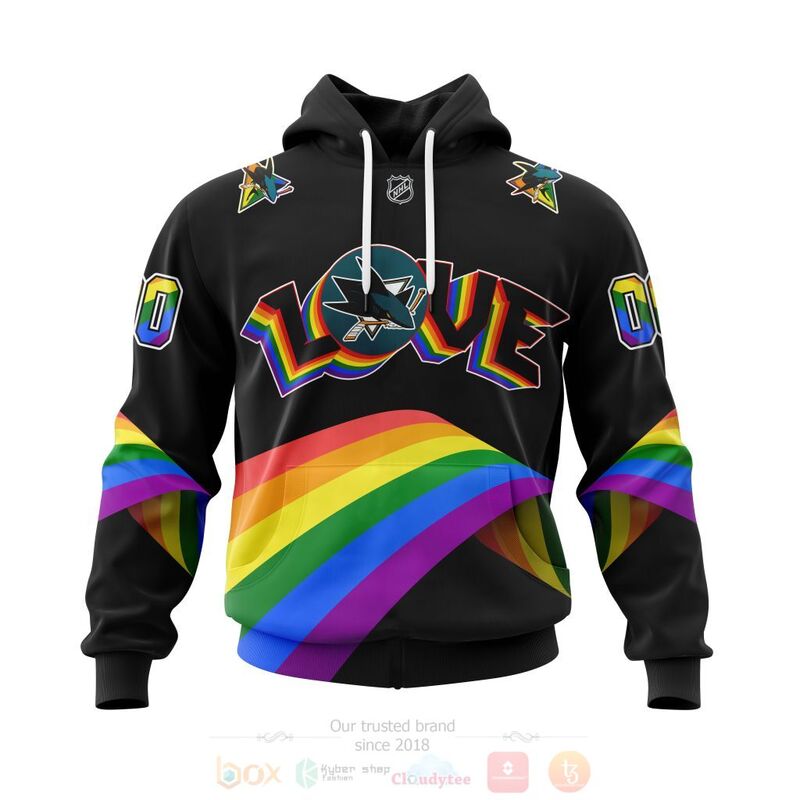 NHL San Jose Sharks Love LGBT Pride Personalized Custom 3D Hoodie Shirt