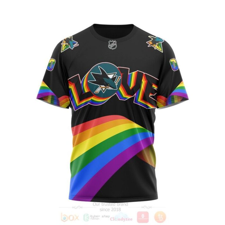 NHL San Jose Sharks Love LGBT Pride Personalized Custom 3D Hoodie Shirt 1 2