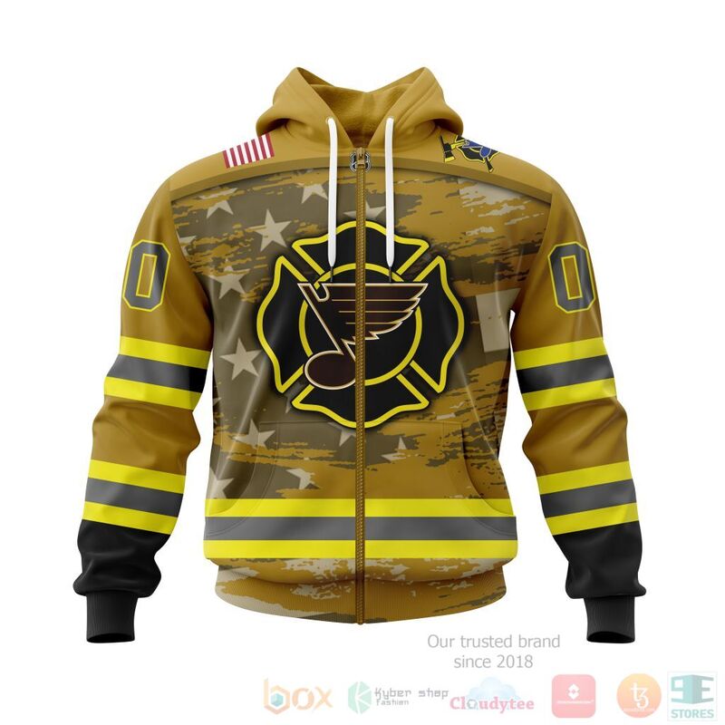 NHL St. Louis Blues Honnor Firefighter Yellow 3D Hoodie Shirt 1