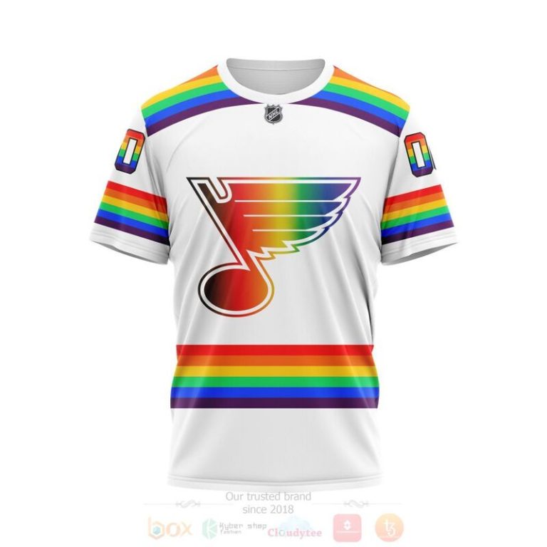 NHL St. Louis Blues LGBT Pride White Personalized Custom 3D Hoodie Shirt 1 2