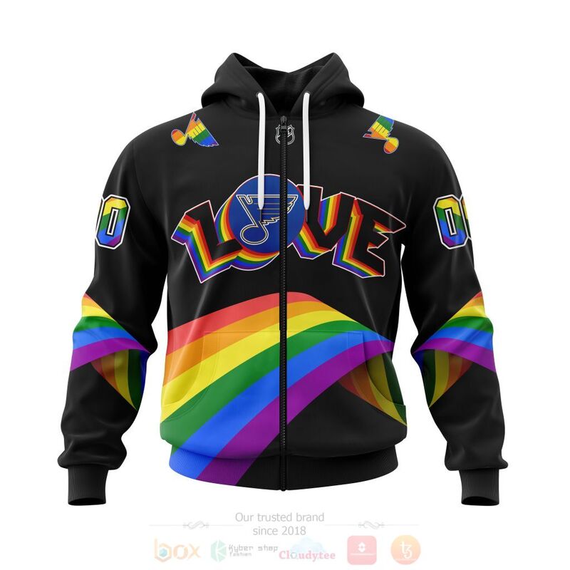 NHL St. Louis Blues Love LGBT Pride Personalized Custom 3D Hoodie Shirt 1