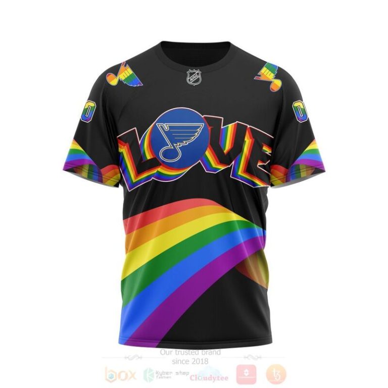 NHL St. Louis Blues Love LGBT Pride Personalized Custom 3D Hoodie Shirt 1 2