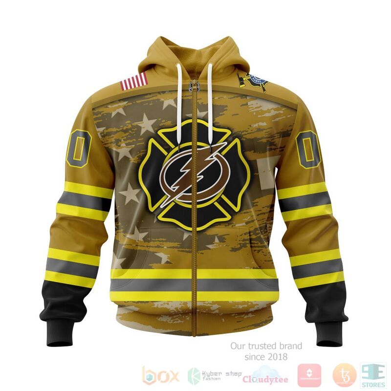 NHL Tampa Bay Lightning Honnor Firefighter Yellow 3D Hoodie Shirt 1